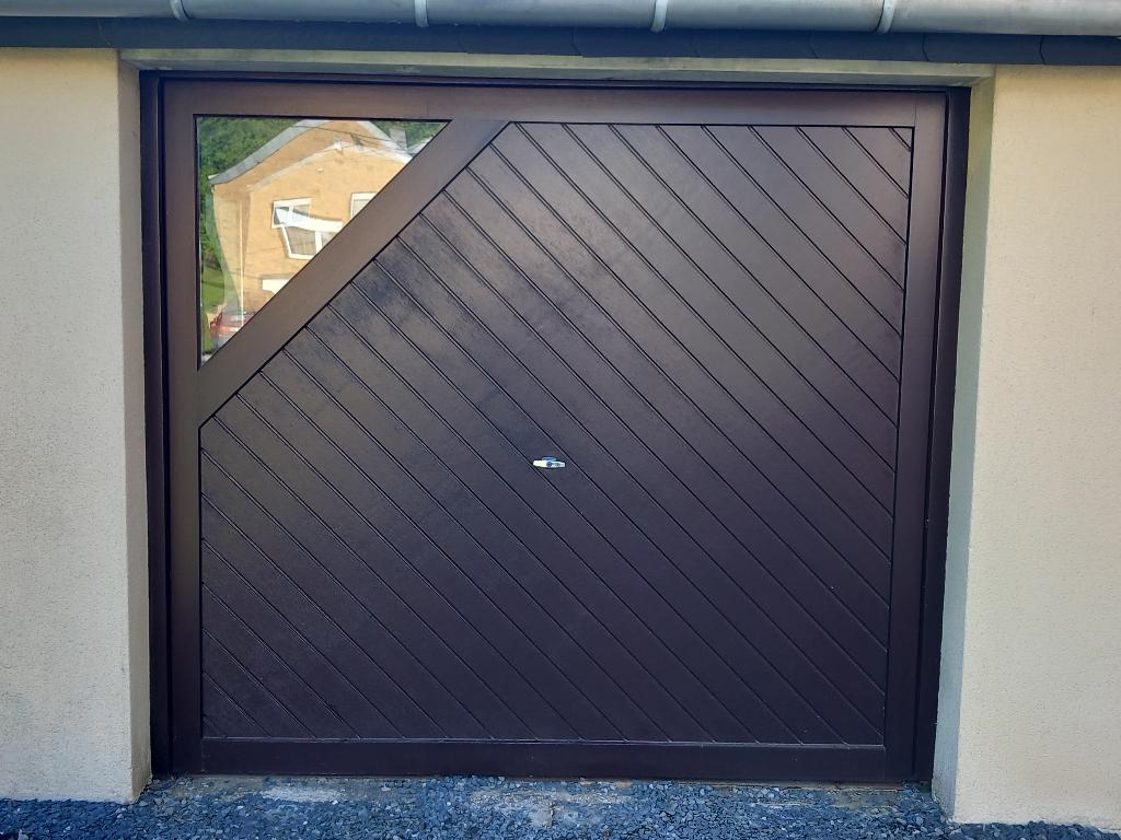 Porte de garage meranti 240cm, Bricolage & Construction, Double vitrage, 160 cm ou plus, 160 cm ou plus, Enlèvement