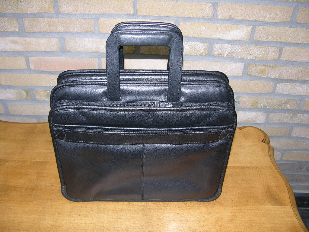 Lederen Dell Laptoptas met schouderriem + handgrepen, Computers en Software, Ophalen, Dell