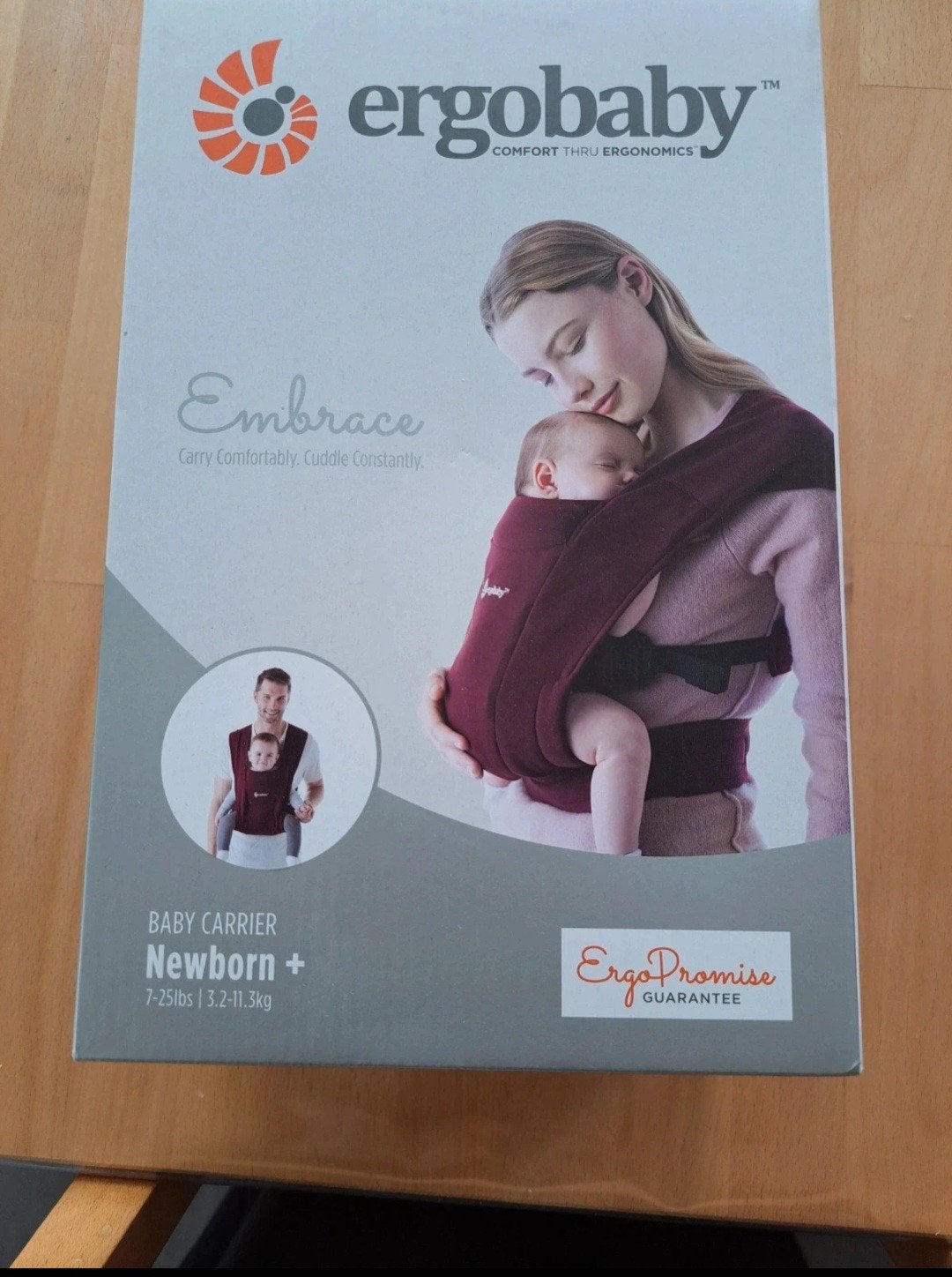 Ergobaby Embrace draagzak bordeaux, Ophalen of Verzenden, Draagzak