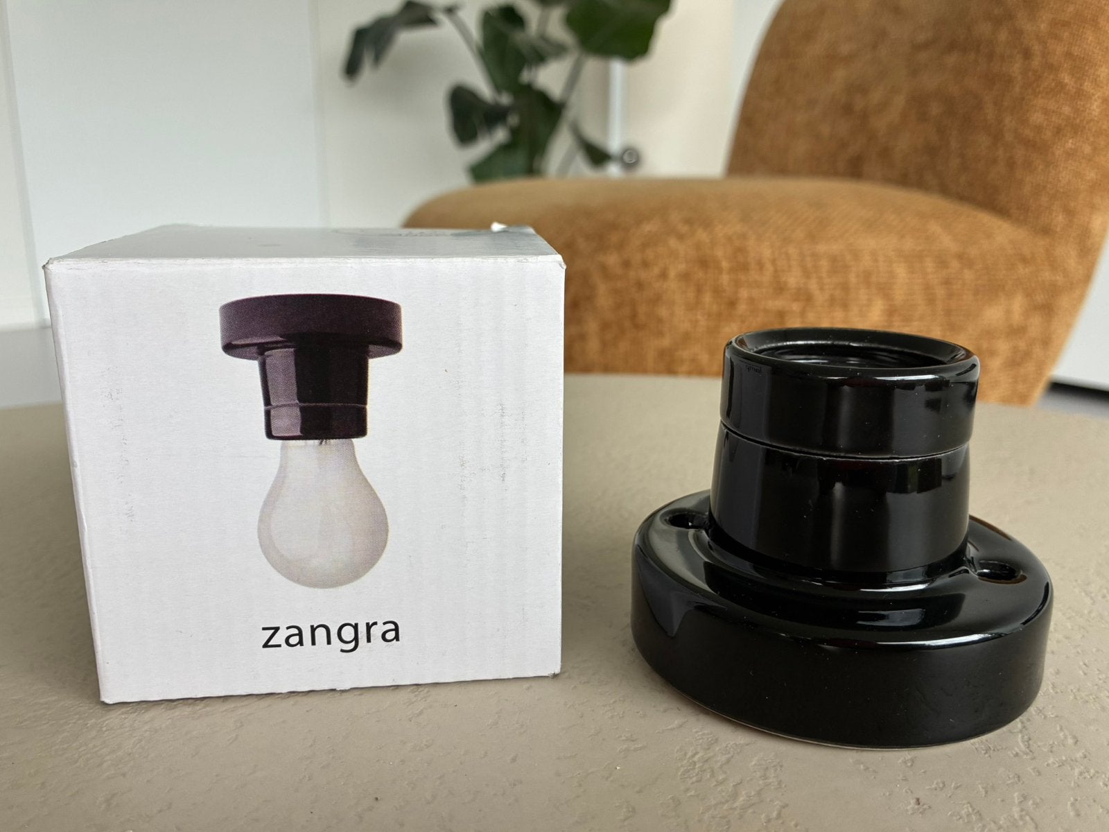 Zwarte porseleinen lamp Zangra, Ophalen, Nieuw, Overige materialen