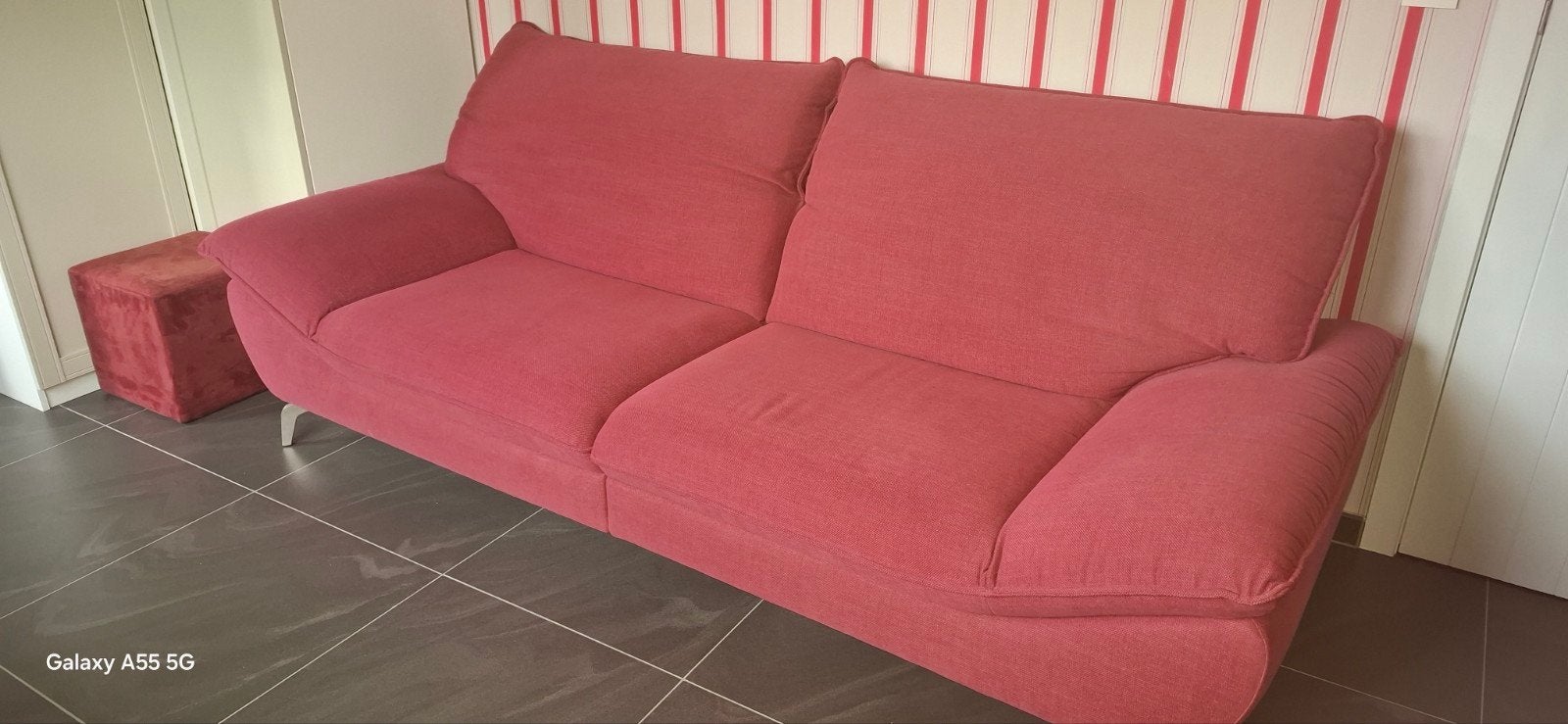 Bordeau zetel, aangekocht in Windels, Zingem. L240 D96H90., Enlèvement, Comme neuf, Tissus, Klassiek-modern