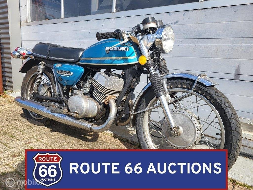 Suzuki T500 | 1974 | Route 66 Auctions, Motoren, Gebruikt, Overig, Handgeschakeld