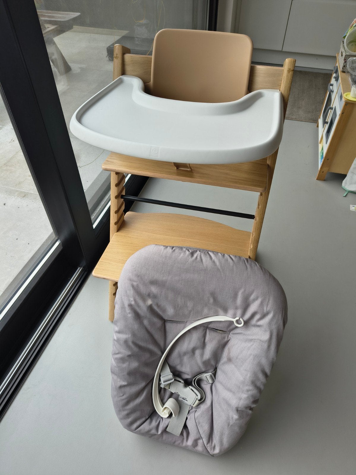 Trip Trap -  Oak Natural met newbornset en babyset, Ophalen, Gebruikt, Meegroeistoel, Aanschuifbaar