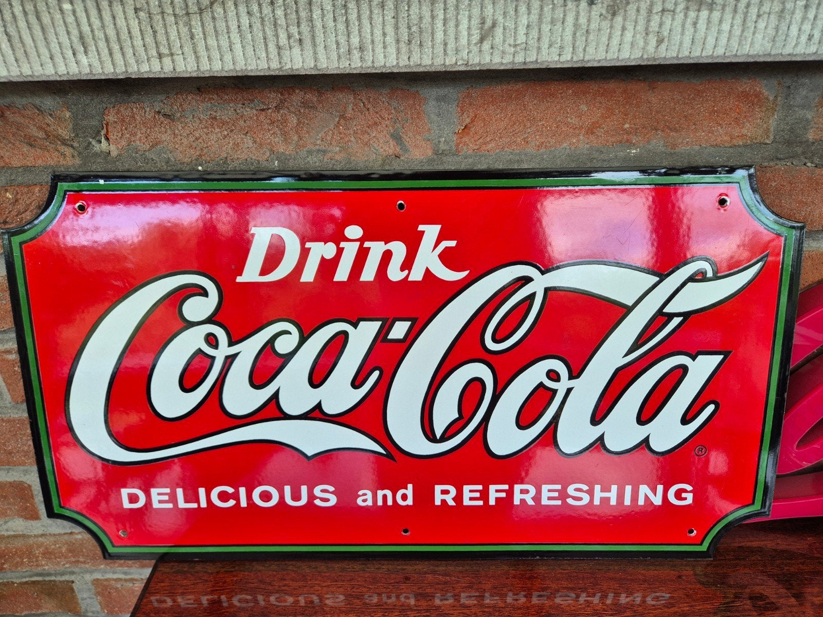 Plaque émaillée Coca-Cola, Collections, Enlèvement, Utilisé, Panneau publicitaire