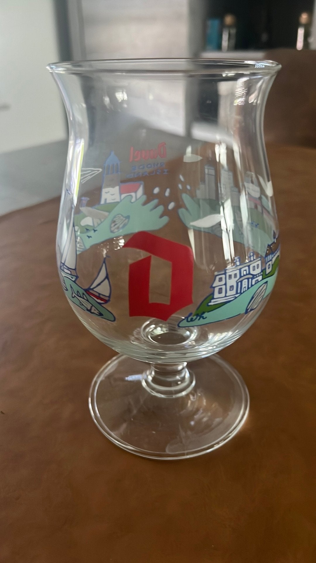 Duvel glas Rhode Island, Ophalen of Verzenden, Zo goed als nieuw