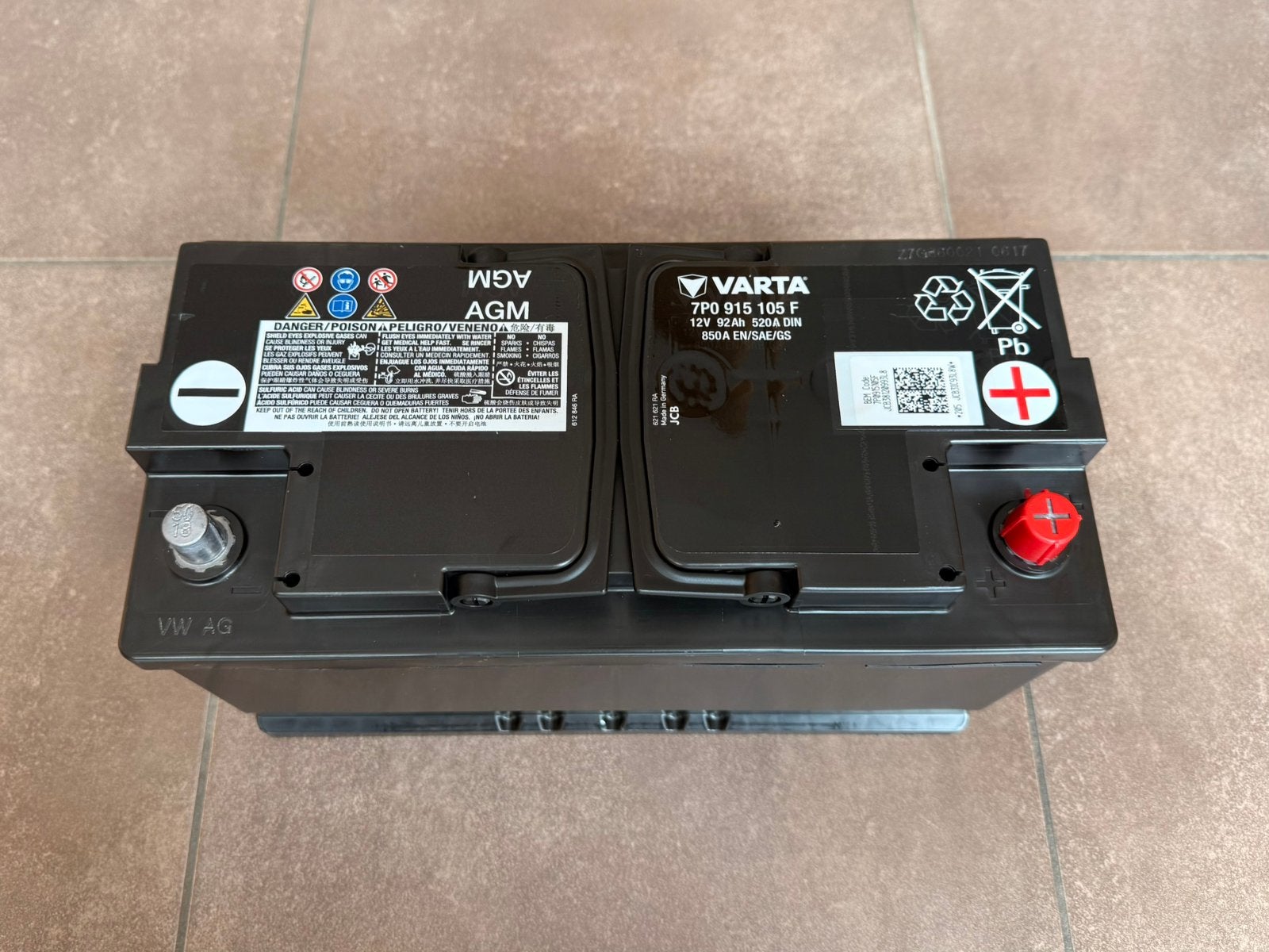 Batterie Varta AGM 12V 92Ah 850A, Autos : Pièces & Accessoires, Batteries & Accessoires, Utilisé, Enlèvement