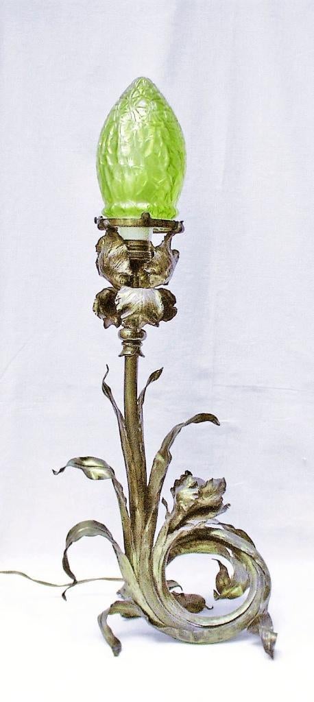 Art Nouveau lamp 'Iris' - Pallme König., Antiek en Kunst, Antiek | Verlichting, Ophalen of Verzenden