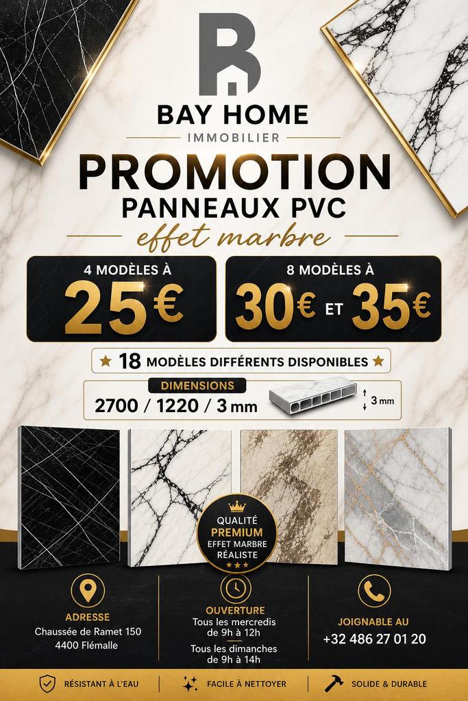 Pvc-panelen met marmereffect, Ophalen