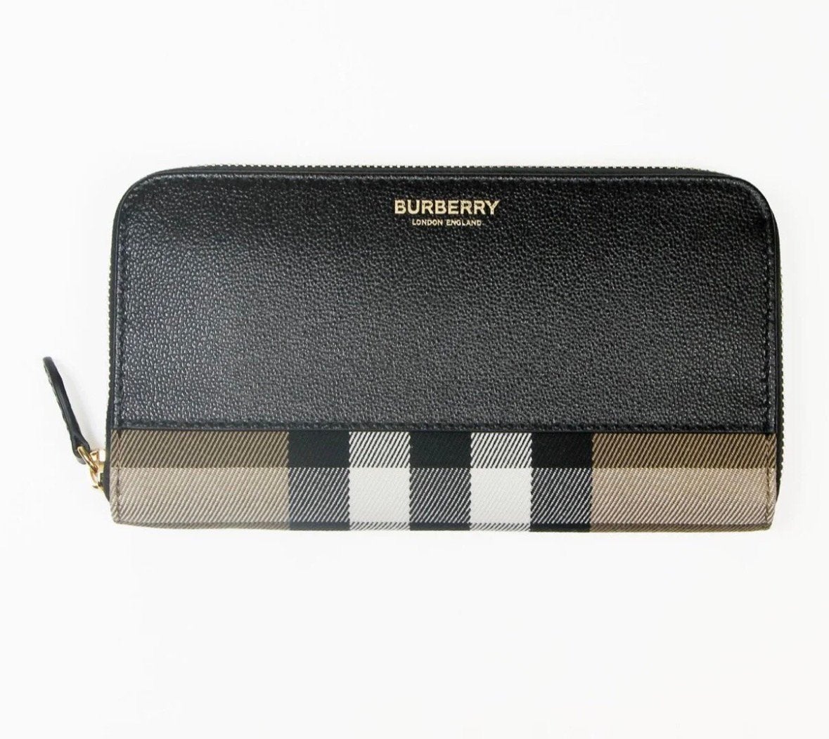 Burberry Portemonnee - 100% katoen - bruin en zwart nieuw, Ophalen, Nieuw
