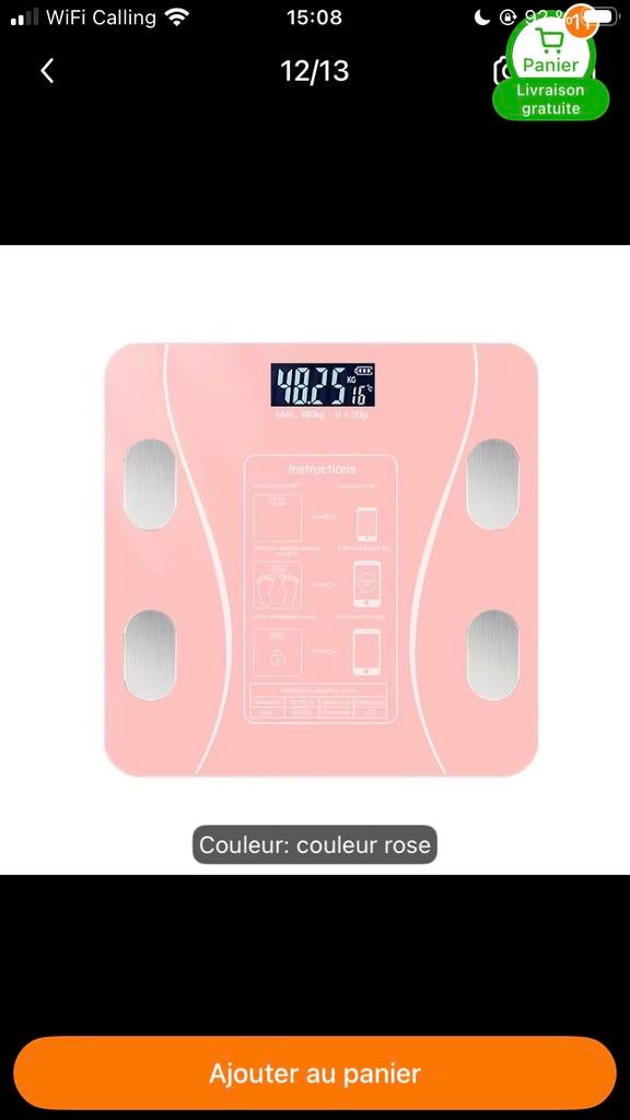 Balance pese personne rose electique digital, Electroménager, Balances, Neuf, 100 kg ou plus, 500 grammes ou plus gros, Envoi