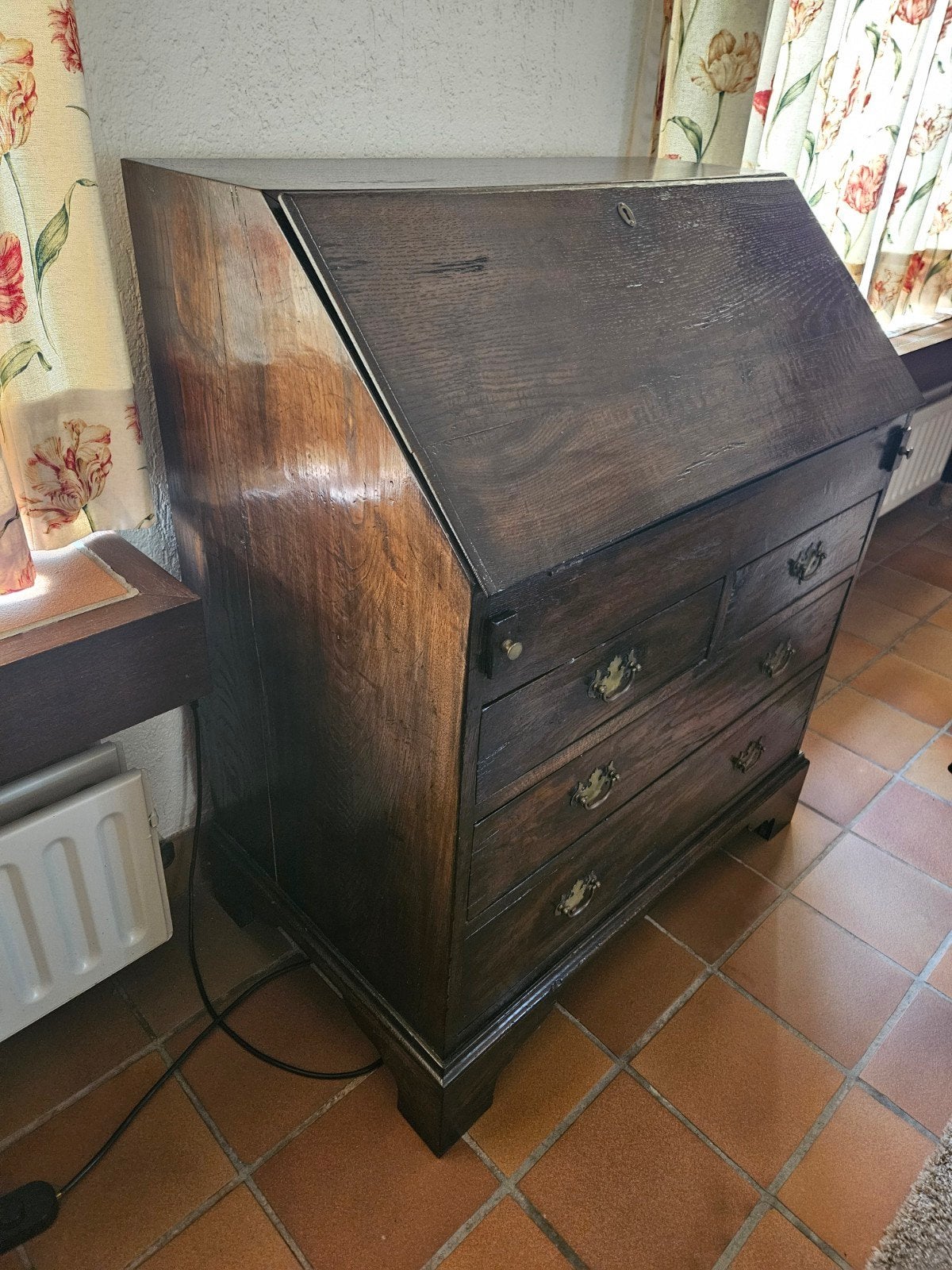 Mooie eiken secretaire - verlaagde prijs: 150€, Ophalen, Gebruikt, Rustiek