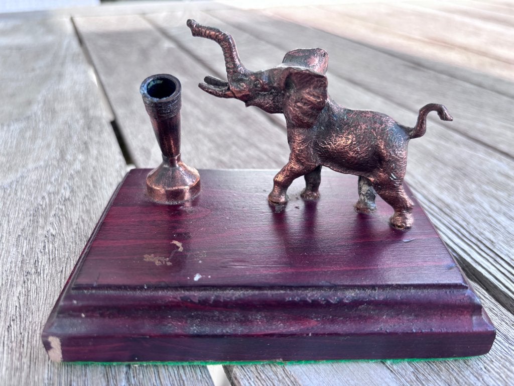 Pen houder in brons met olifant, Antiek en Kunst, Ophalen of Verzenden, Brons