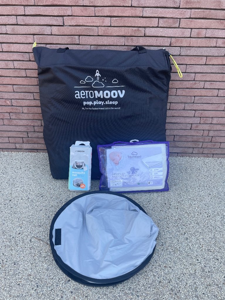 Reisbedje Aeromoov + accessoires, Ophalen, Zo goed als nieuw, Reisbedje