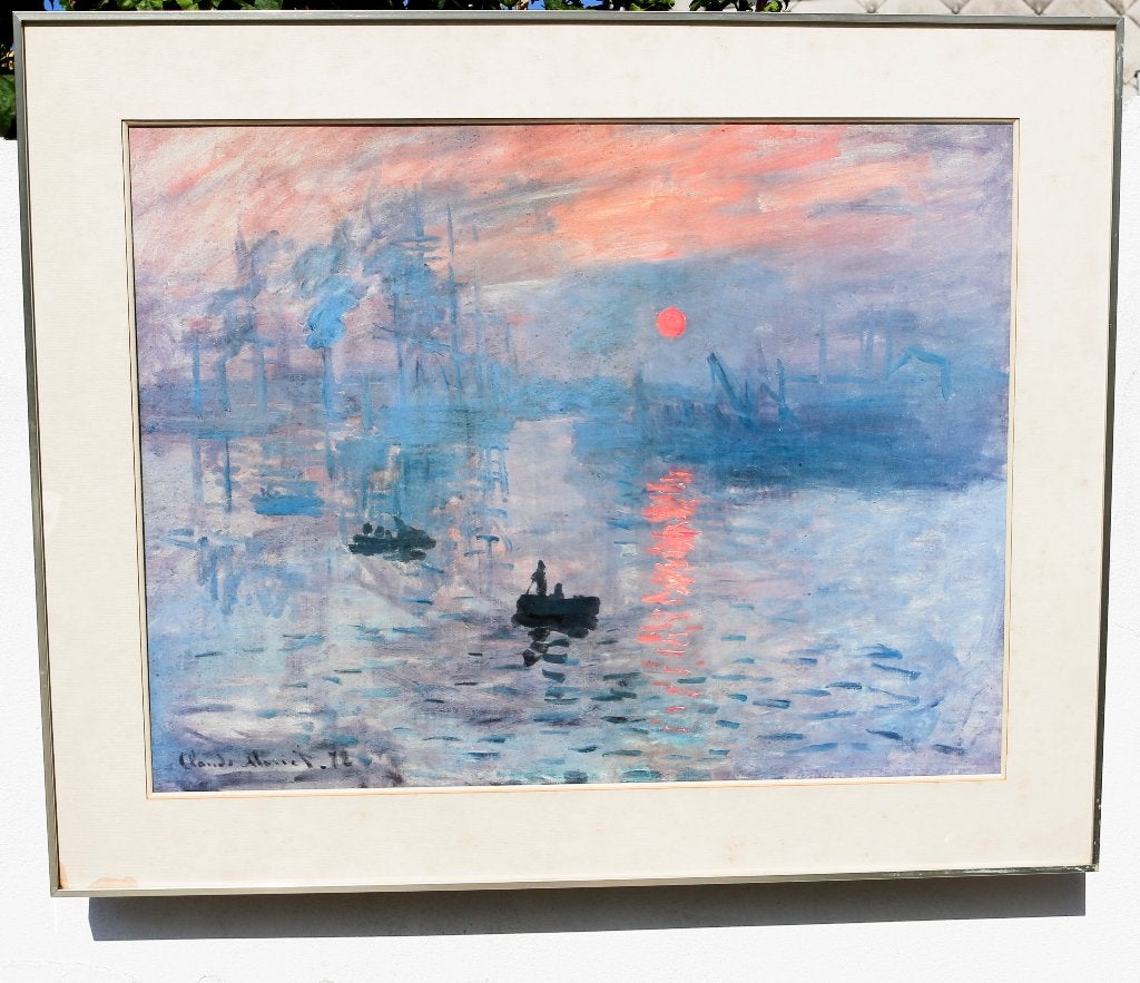 Prachtige reproductie in een Monet-frame, Antiek en Kunst, Ophalen, Impressionistisch, Achter glas, Print