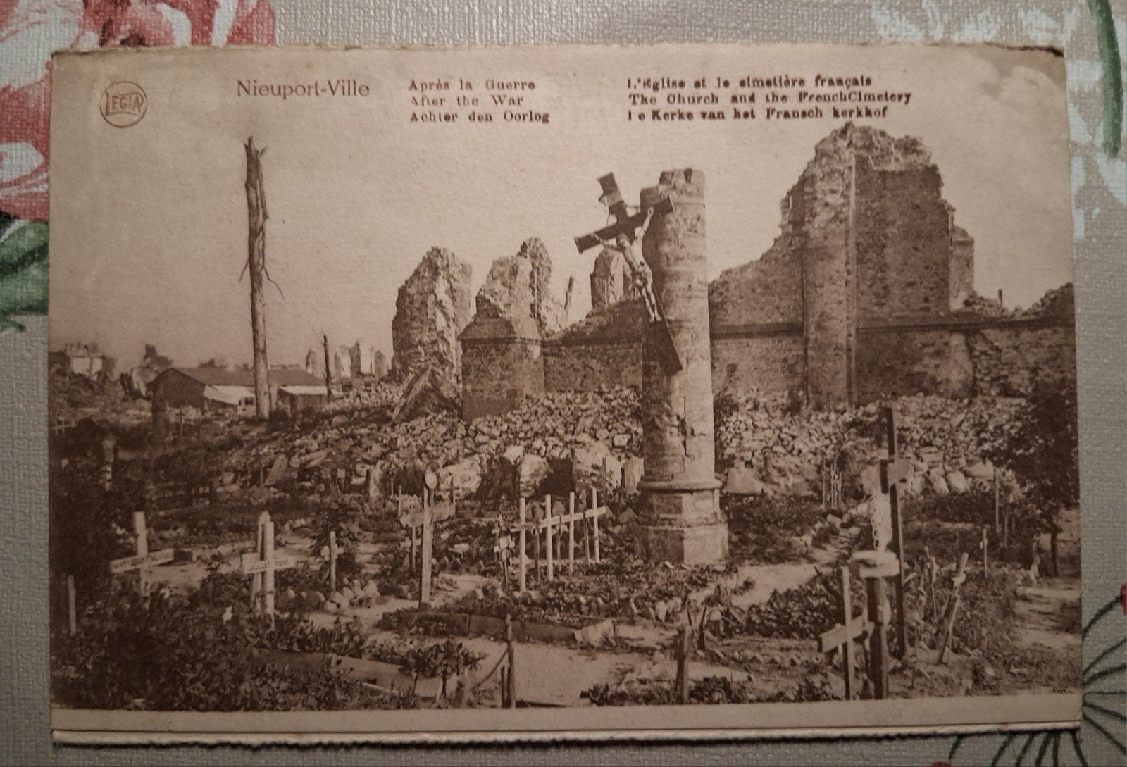 vintage Postkaart De kerk van het Fransch Kerkhof Nieuwpoort, Ophalen of Verzenden
