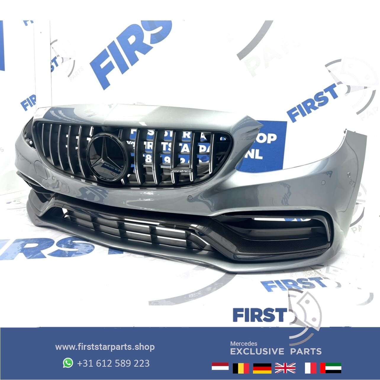 C205 C63s CARBON VOORBUMPER AMG FACELIFT A2058804701 BUMPER, Gebruikt, -, Voor, Ophalen of Verzenden