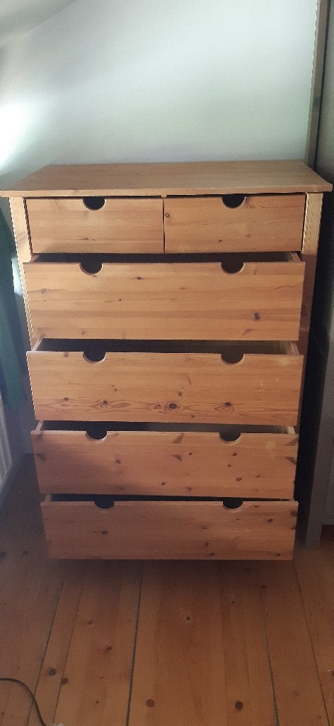 commode bois, Maison & Meubles, Armoires | Commodes, 5 tiroirs ou plus, 100 à 150 cm, Enlèvement, Utilisé