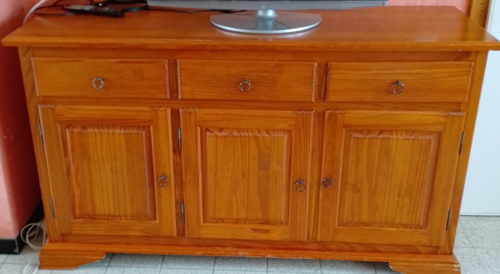 Met spoed te koop: eetkamer, Ophalen, Gebruikt, Pin massif, 4 tot 6 stoelen