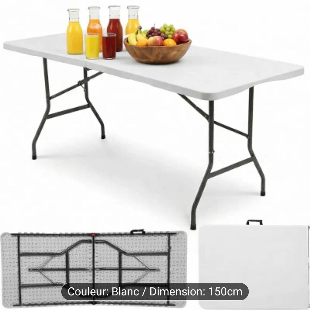 Table de jardin plaible blanche neuve emballée/, Jardin & Terrasse, Tables de pique-nique
