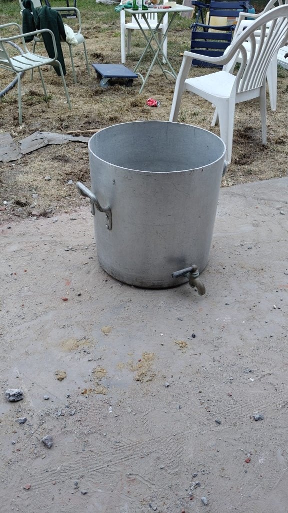 Kookpot met kraantje, Ophalen, Inox, Gebruikt, Afgietsysteem