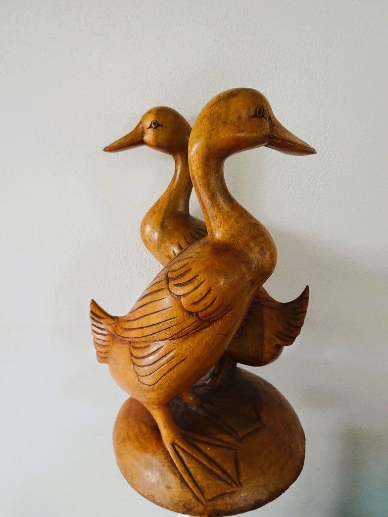Vintage Balinees houten beeld in Art Deco stijl, Art deco, Ophalen of Verzenden, Handgemaakt, 20 - 50 cm