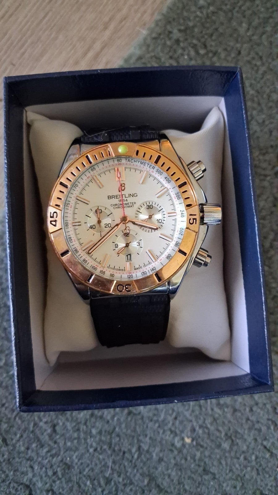 Breitling  Chronograph met Rubber horloge band, Staal, Breitling, Polshorloge, Overige materialen