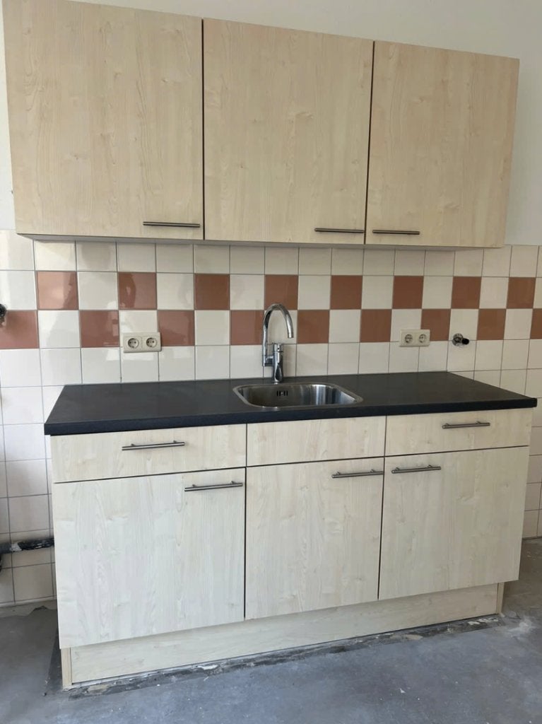 Bruynzeel keuken - hout/eiken/zand/RVS/grijs, Ophalen, Bruin, Enkelwandige keuken, Zo goed als nieuw