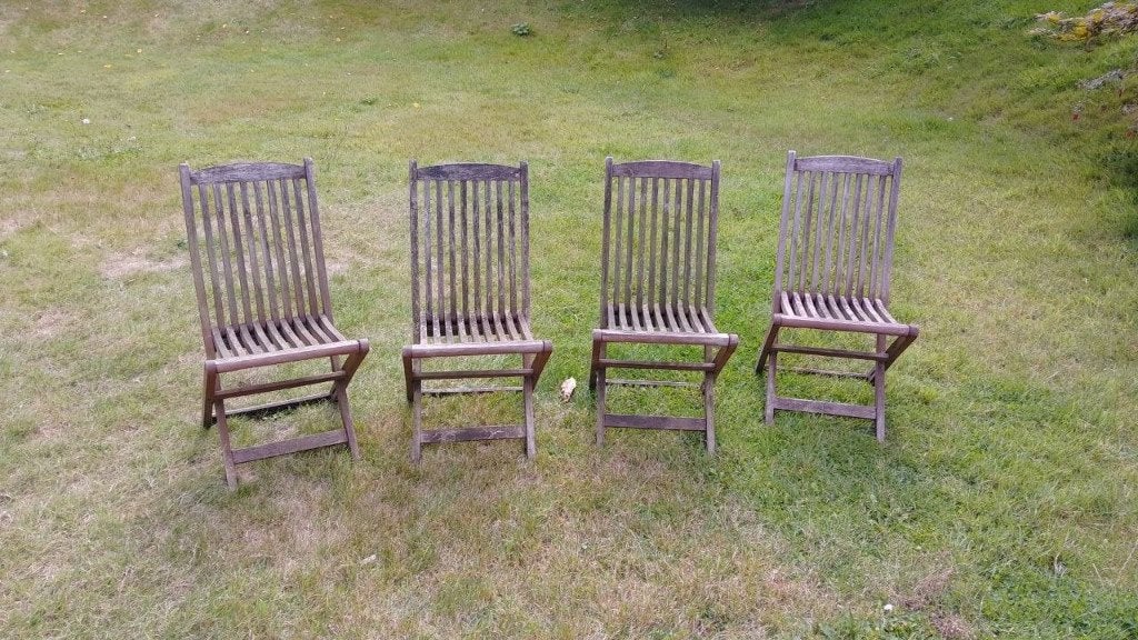 4 Chaises de jardin en Teak, Jardin & Terrasse, Enlèvement, Utilisé, Bois, Pliant