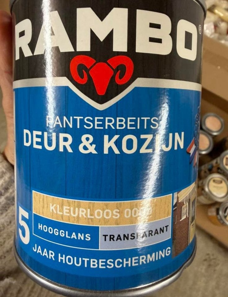 Rambo kleurloze buitenbeits 0,75liter, Ophalen of Verzenden, Nieuw, Verf