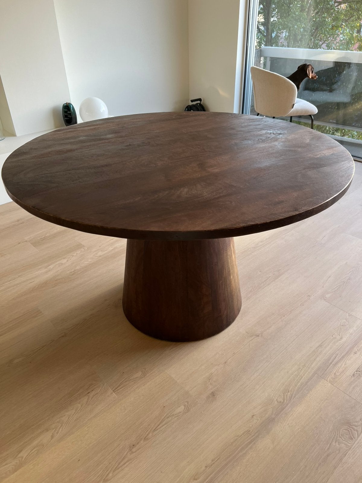 Mangohout walnoot eetkamertafel, Ophalen