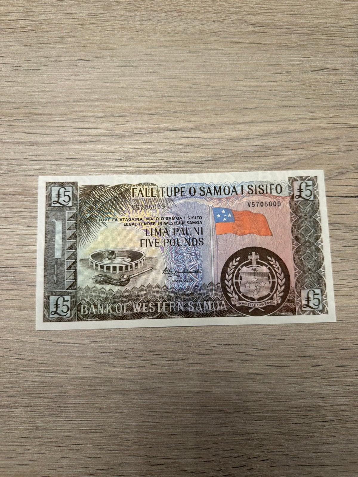 5 pounds Samoa UNC biljet, Postzegels en Munten, Bankbiljetten | Europa | Niet-Eurobiljetten, Ophalen of Verzenden