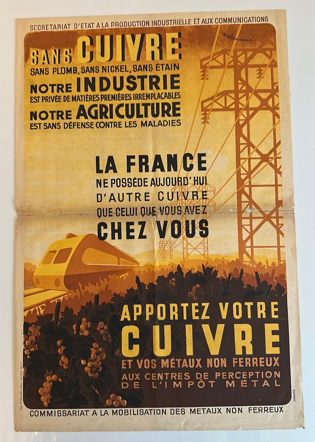 Franse collaboratie affiche 1943, Verzamelen, Ophalen of Verzenden, Overige soorten, Foto of Poster