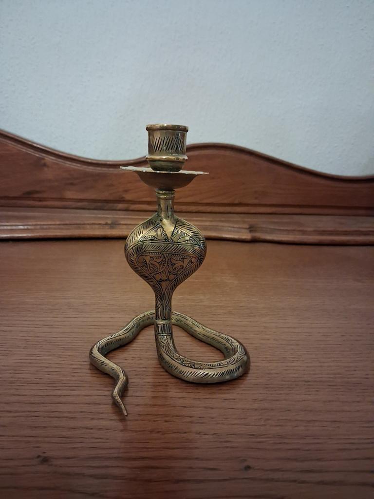Bougeoir  ancien  en cuivre, Antiquités & Art, Enlèvement ou Envoi