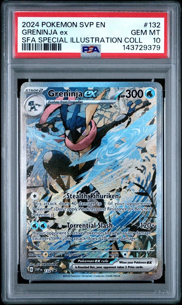 Greninja EX SVP 132 PSA 10, Hobby en Vrije tijd, Verzamelkaartspellen | Pokémon, Ophalen of Verzenden, Nieuw, Losse kaart