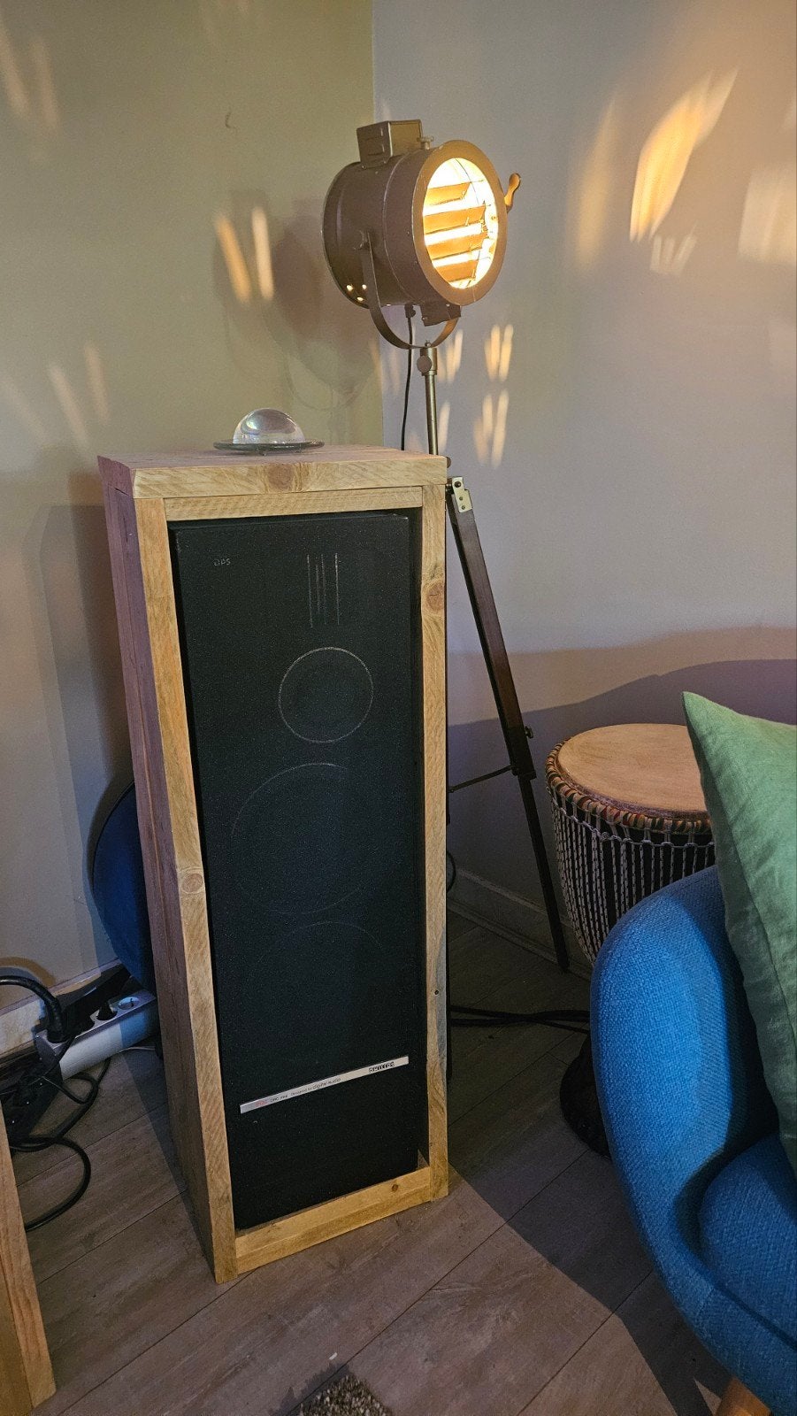 Philips F9434 DRC Mark II luidsprekers met steigerhout bouw, TV, Hi-fi & Vidéo, Enceintes, Enlèvement, Philips