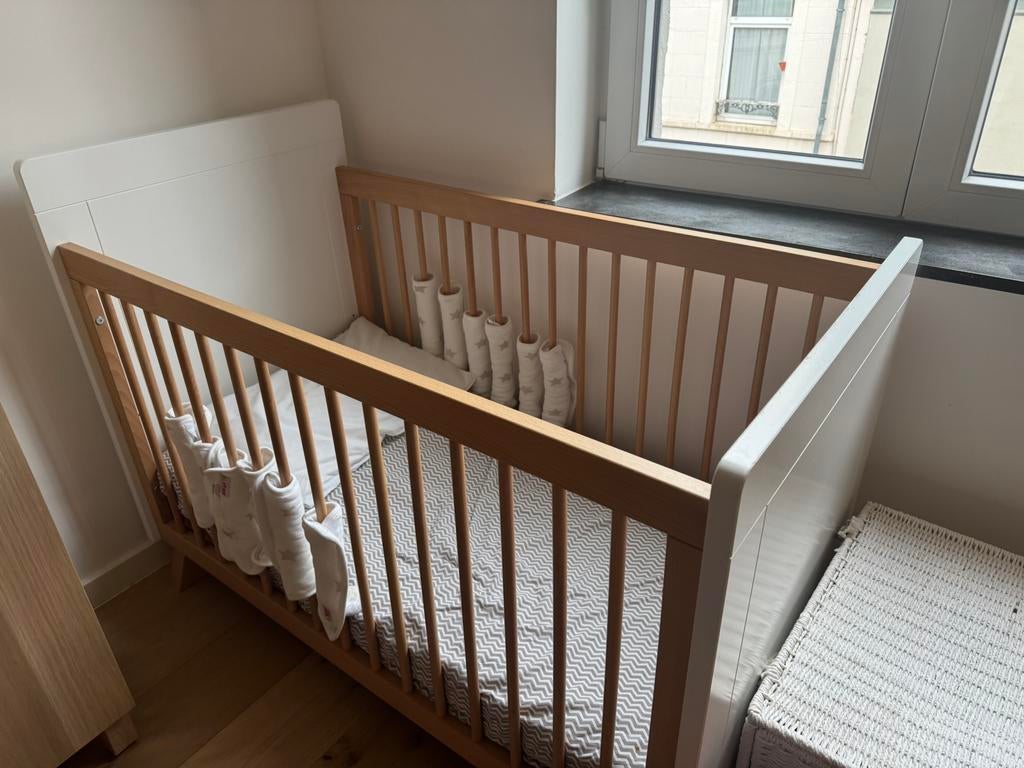 Lit bébé Bopita Lisa 60x120 + matelas Kadolis, Enlèvement, Comme neuf, Garçon ou Fille