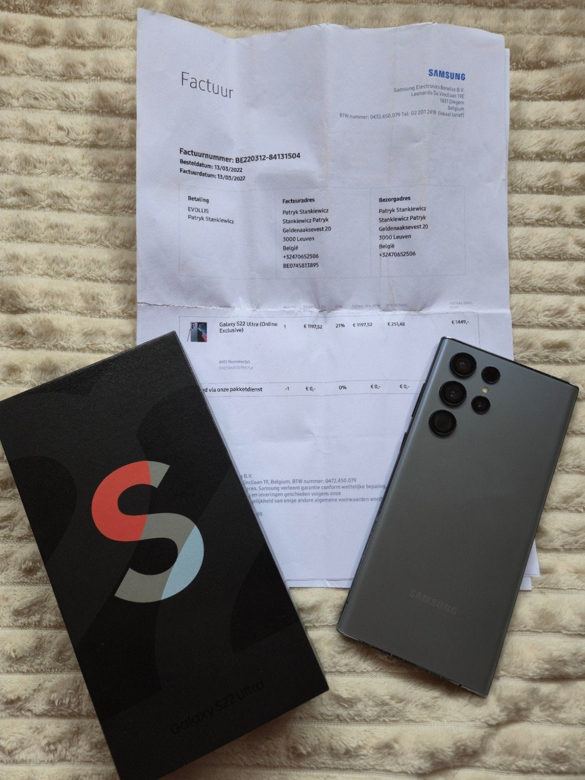 S22 Ultra 512Gb Exclusieve Kleur, Ophalen, Gebruikt, Touchscreen, 512 GB