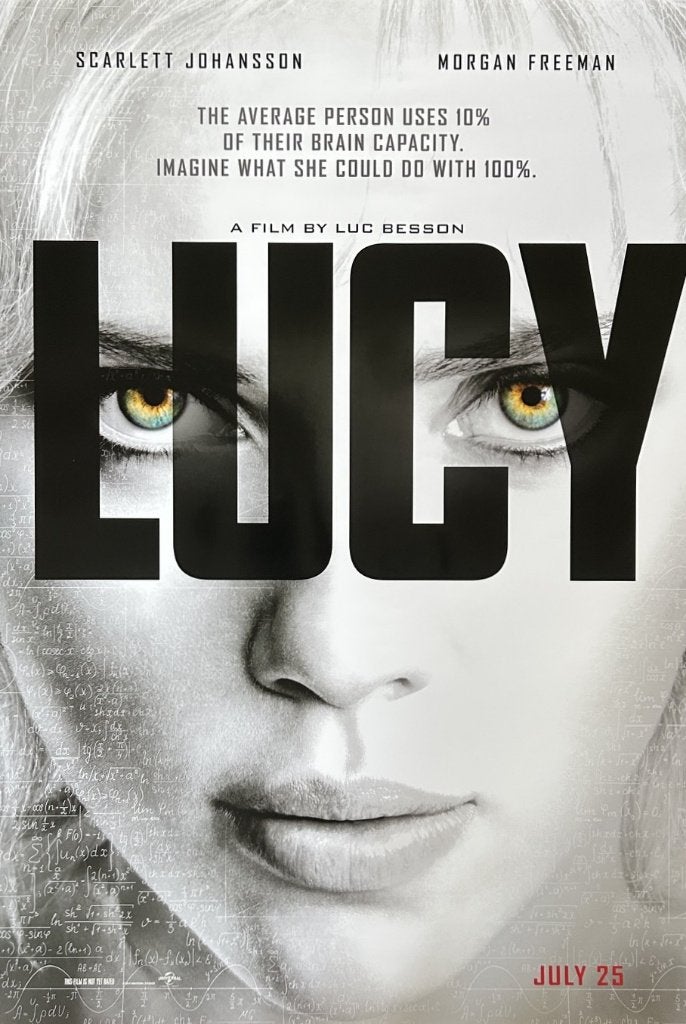 Originele filmposter Lucy (2014), Verzamelen, Ophalen of Verzenden, Zo goed als nieuw, Film en Tv
