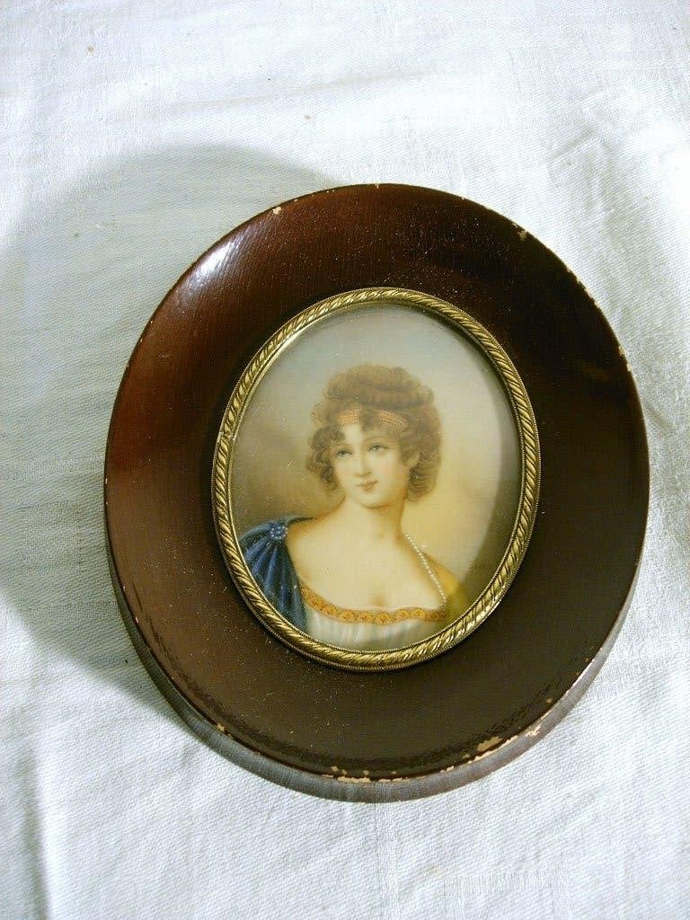 Portrait miniature ancien., Antiquités & Art, Enlèvement ou Envoi