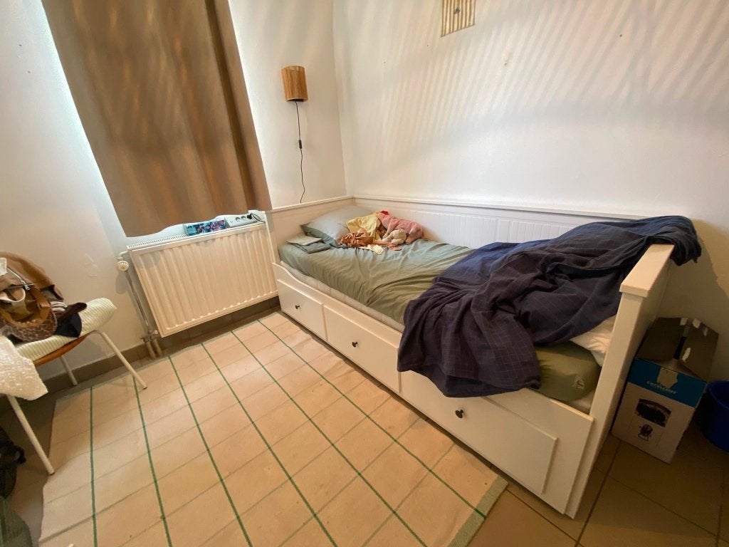 Bed Ikea, Huis en Inrichting, Slaapkamer | Bedden, Ophalen, Wit, Tweepersoons, Zo goed als nieuw