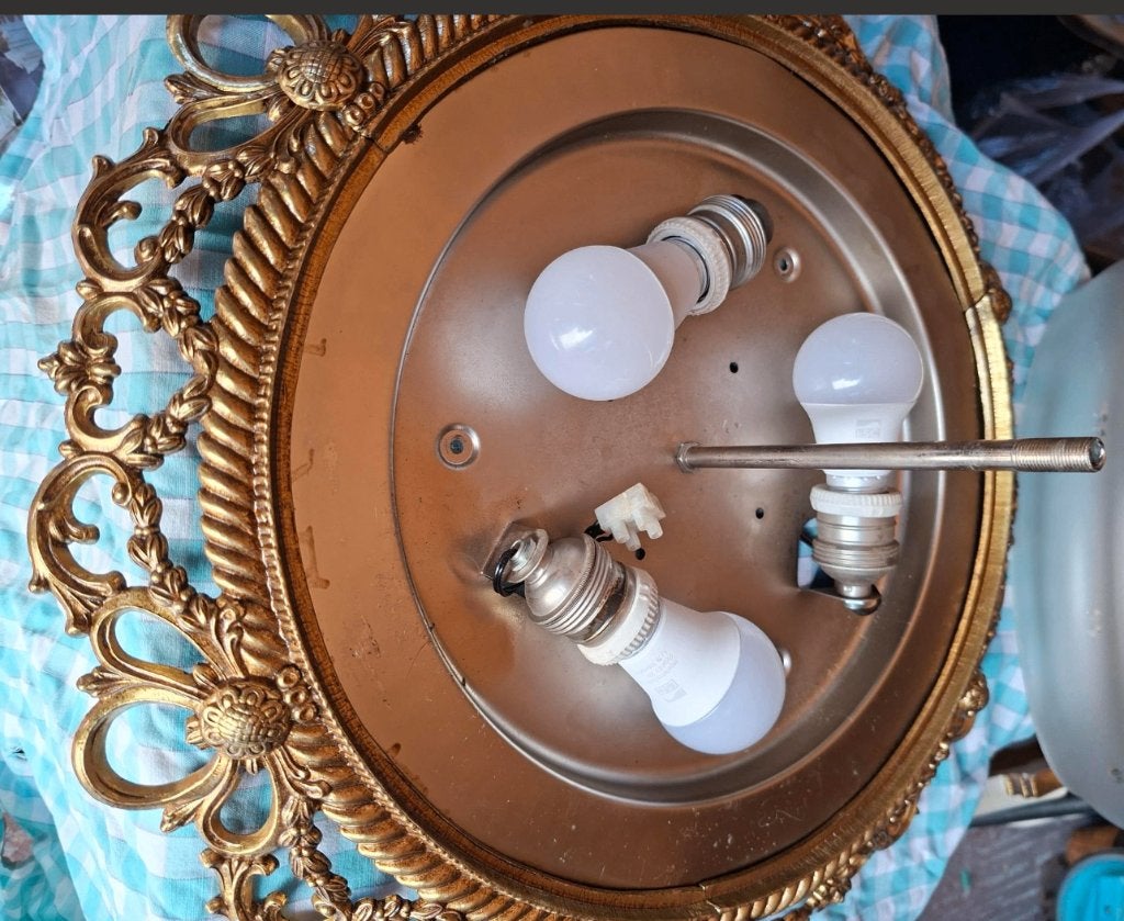 GRAND PLAFONNIER RÉTRO, Maison & Meubles, Lampes | Plafonniers, Verre, LED, Comme neuf, Années 70