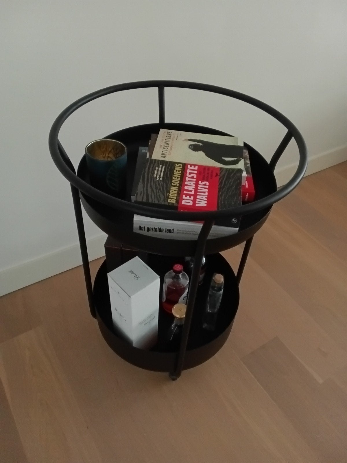 serveerwagen XLBOOM Corona zwart, Huis en Inrichting, Ophalen, Zo goed als nieuw, Rond