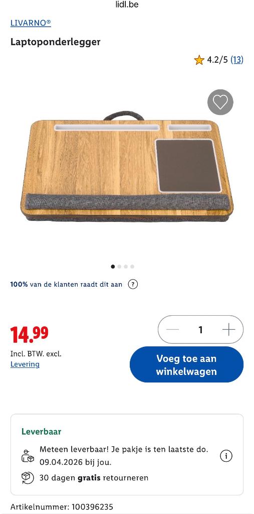 Laptop onderleggen, Ophalen, Zo goed als nieuw