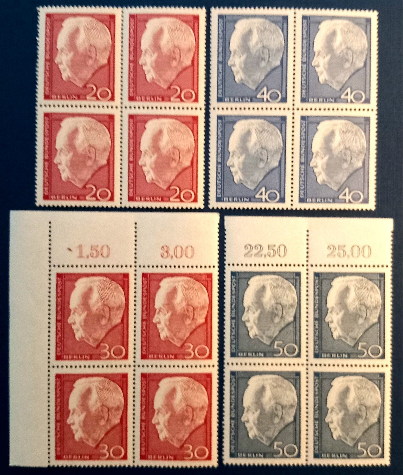 R.F.A. 1967 Heinrich Lübke MNH **, Envoi, RFA, Non oblitéré