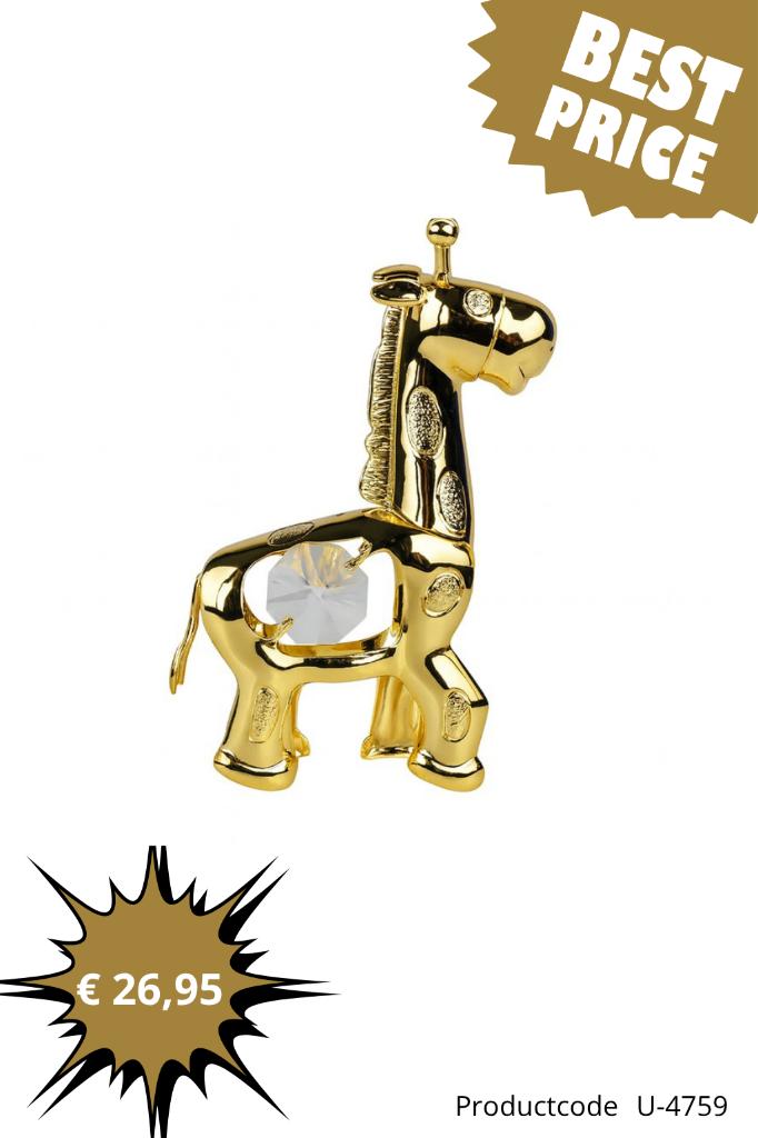 Luxe 24K Vergulde Kristal Beeldjes Dieren, Vlinders & Liefde, Overige materialen, Verzenden, Nieuw, Goud