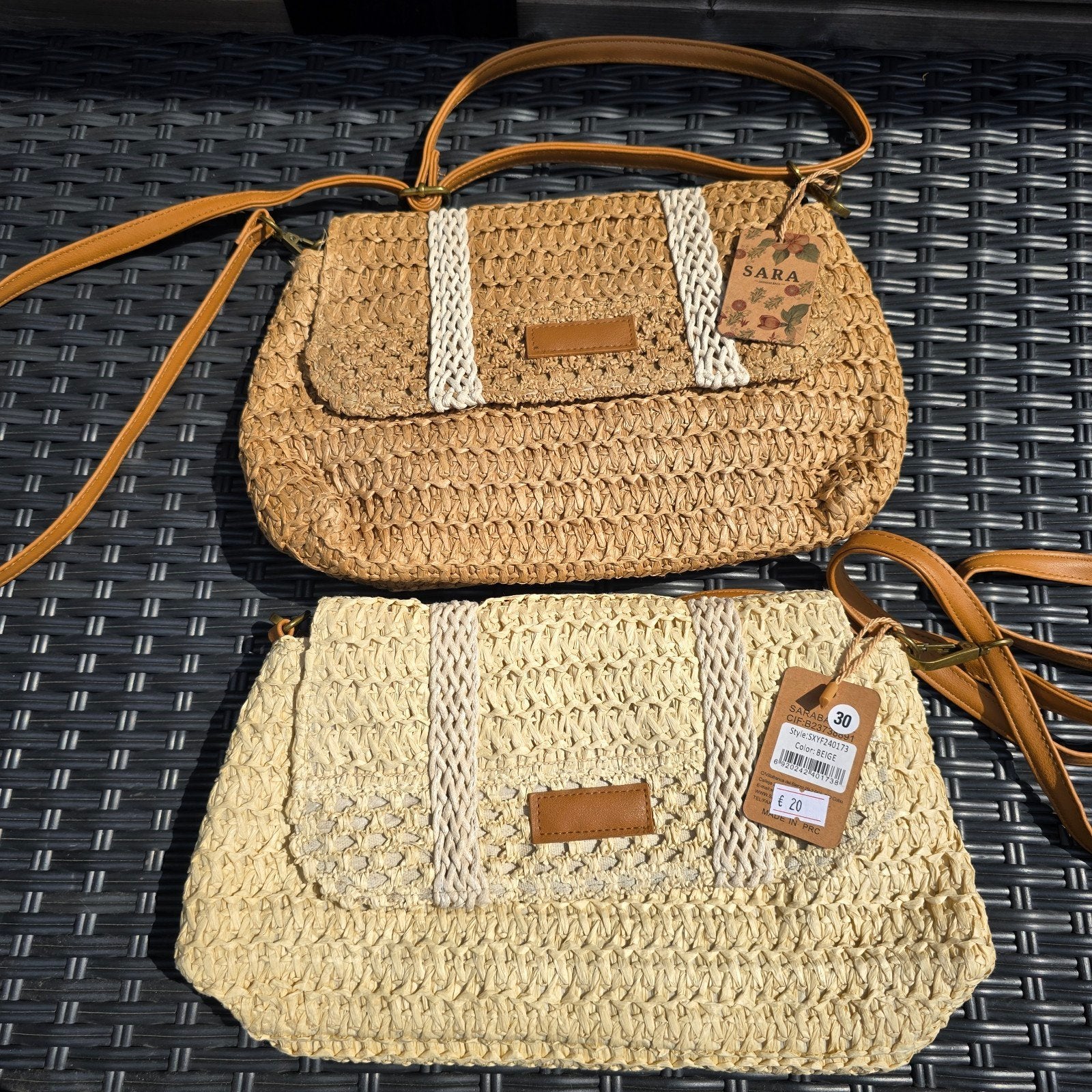 2 bandouliers tressés, Enlèvement ou Envoi, Neuf, Beige, Sac à bandoulière