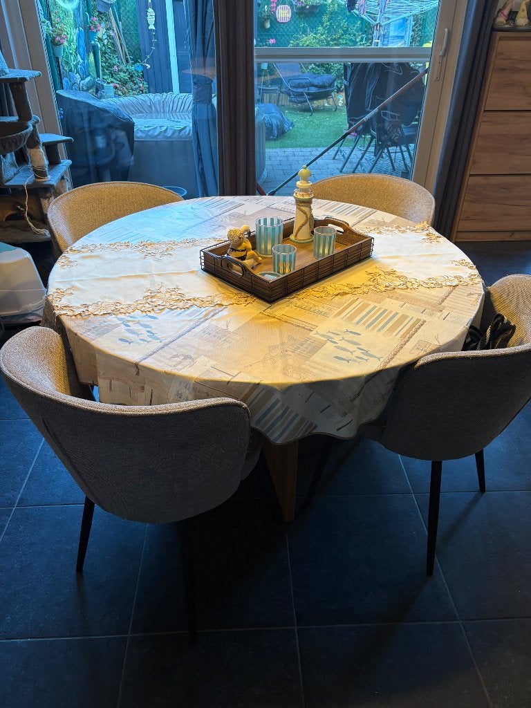 Ronde Tafel met stoelen, Huis en Inrichting, Ophalen, 100 tot 150 cm, Rond, Nieuw