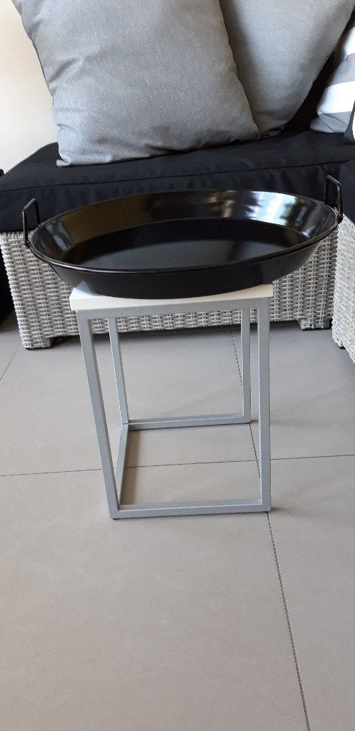 grote zwart geëmaïlleerde metalen pan, Enlèvement, Utilisé, Émail, Cocotte