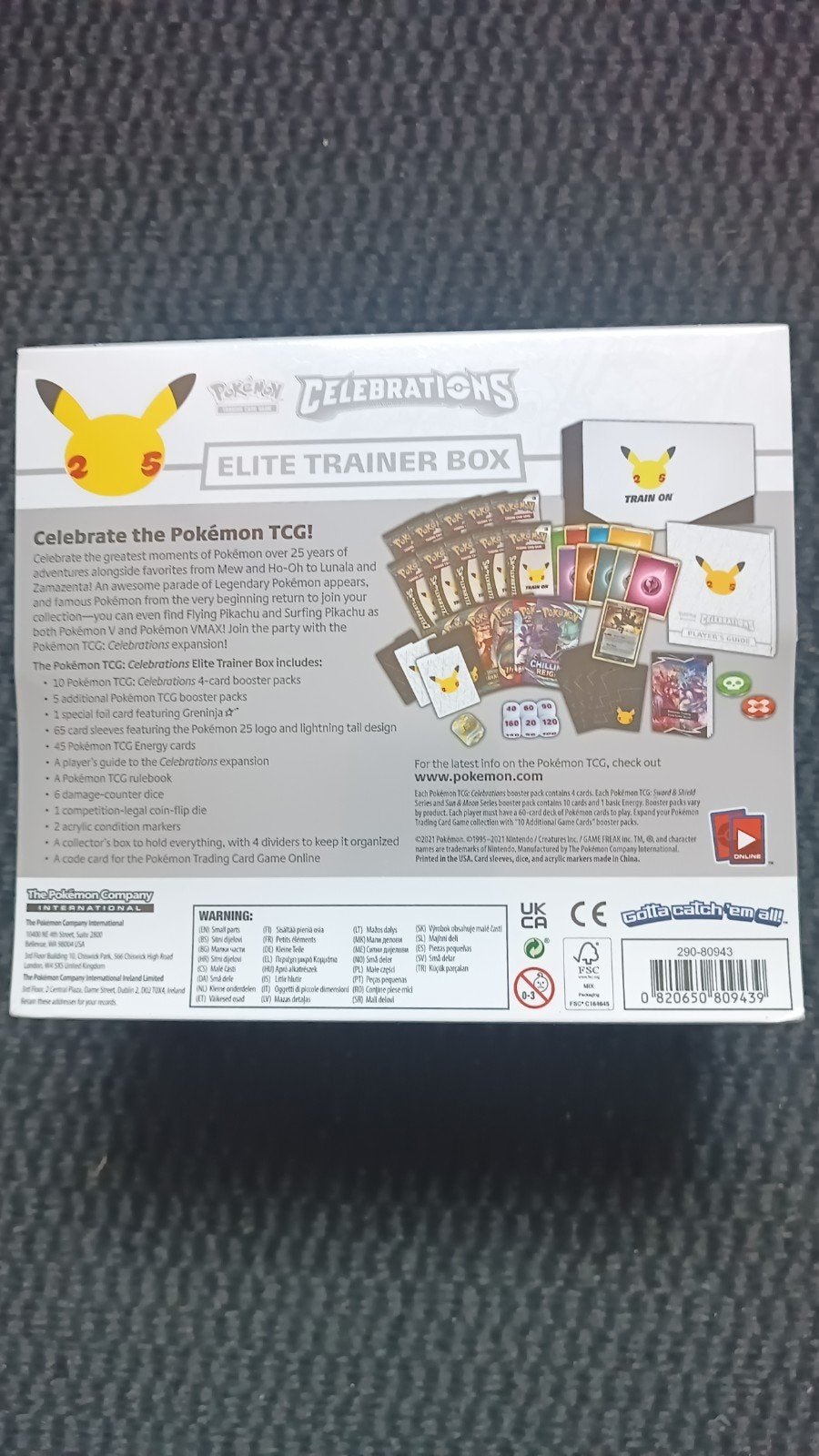 Pokémon TCG: 25th Anniversary Celebrations Elite Trainer Box, Enlèvement ou Envoi, Neuf, Booster box, Foil