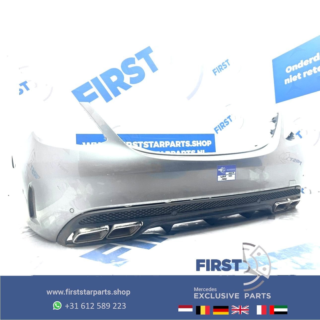 W205 C63 BUMPER C63s AMG ACHTERBUMPER + DIFFUSER Mercedes C, Arrière, Utilisé, -, -